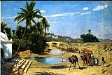 Jean-Leon Gerome Landscape - Caravan painting